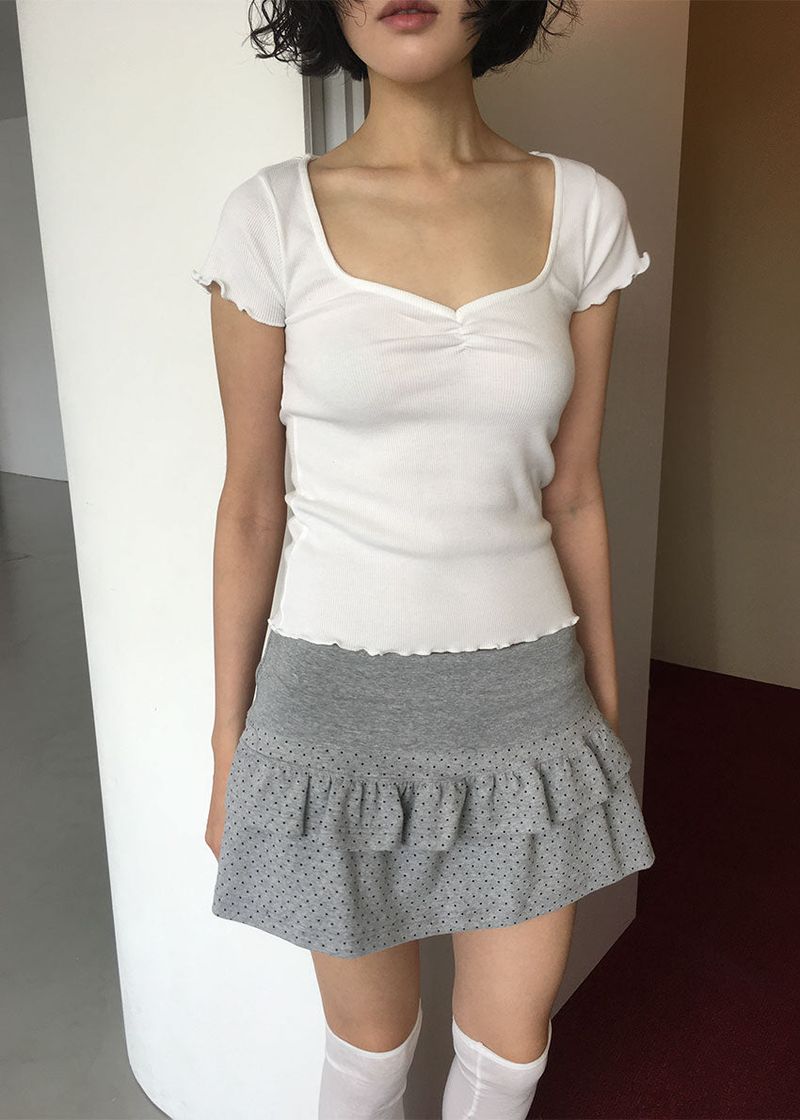 TULIP SHIRRING TEE