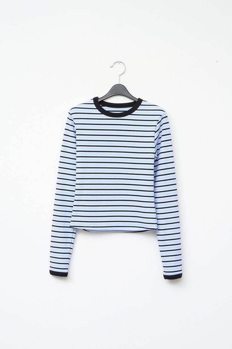(W) Candy Fleece Striped Top