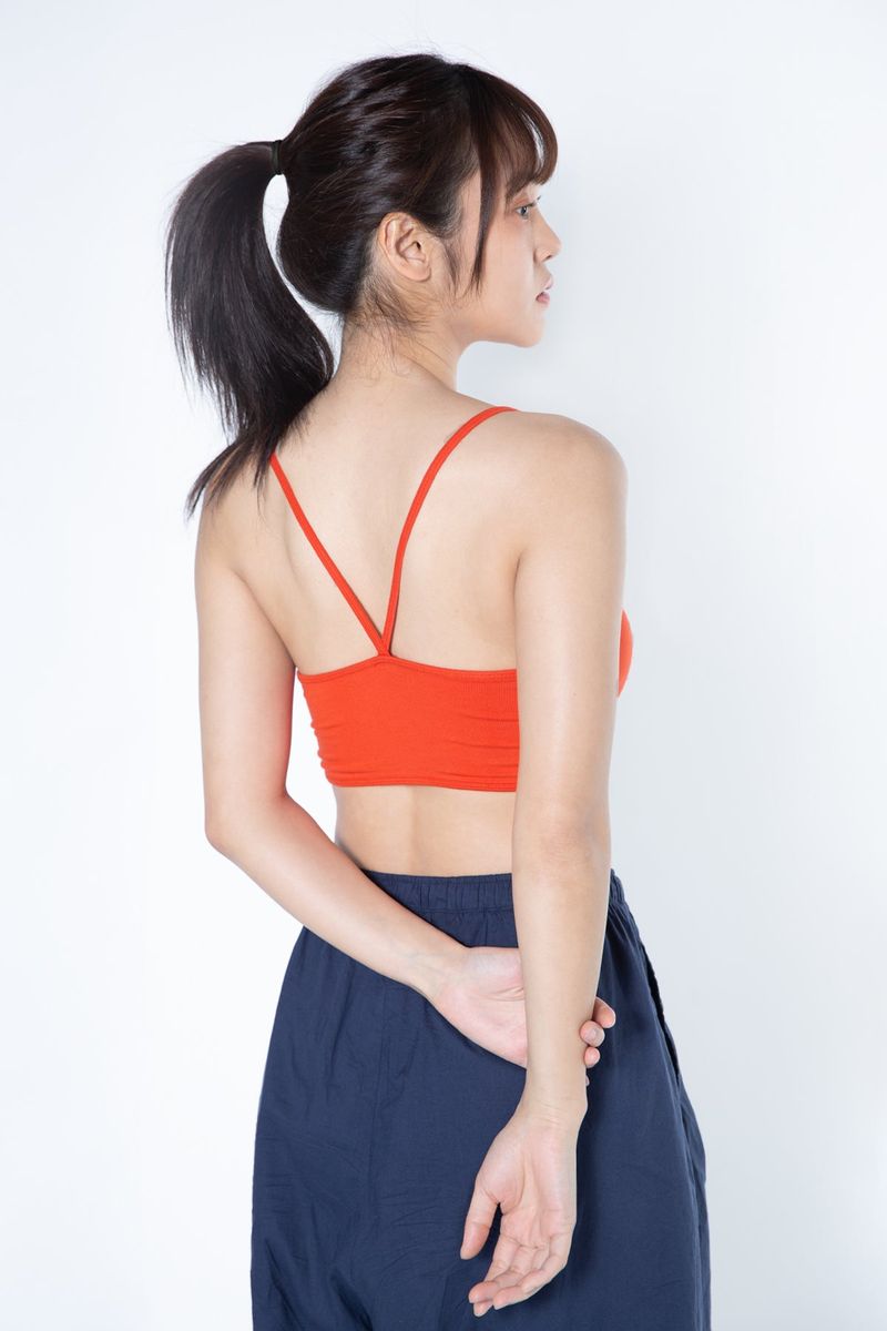 Back Tunnel Bra Top (Orange)