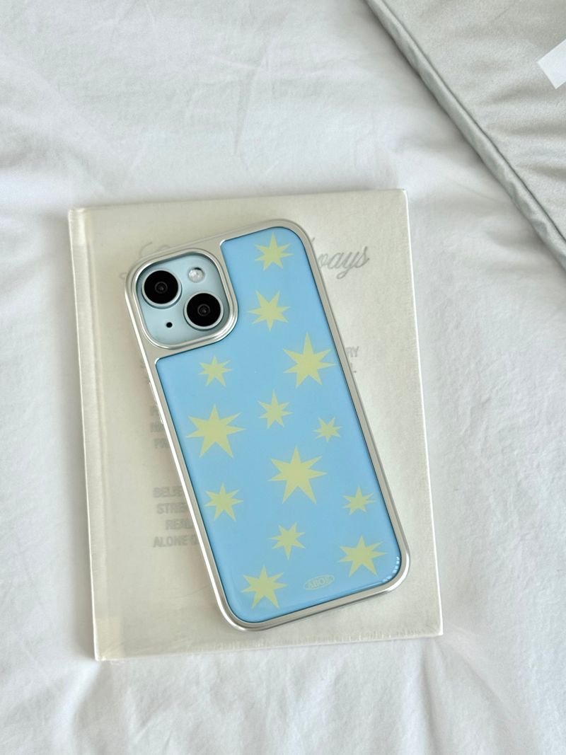 BLUE SPARKLING Silver Epoxy Case