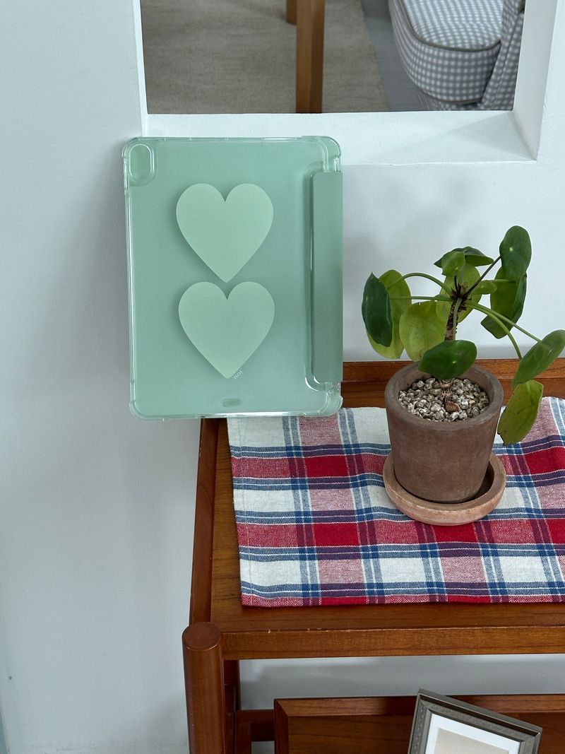 mint heart ipad case
