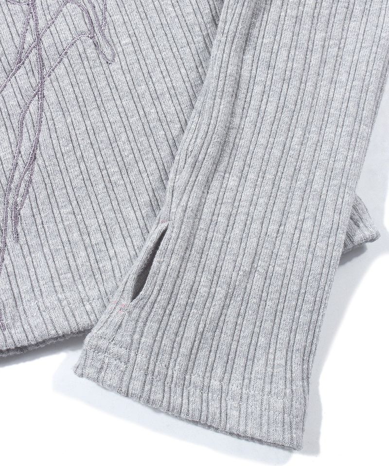 UNBALANCED OFF-SHOULDER TOP_Melange Gray