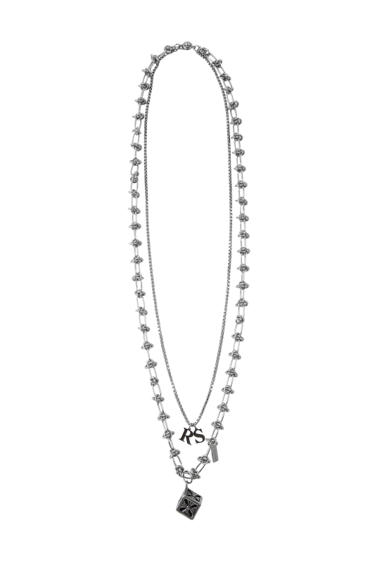 Antique dice layered RS necklace