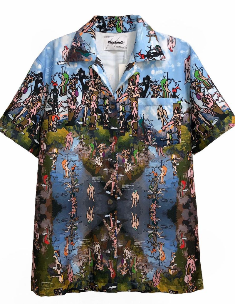 World' Print Short-Sleeves Shirt (Small Pattern)