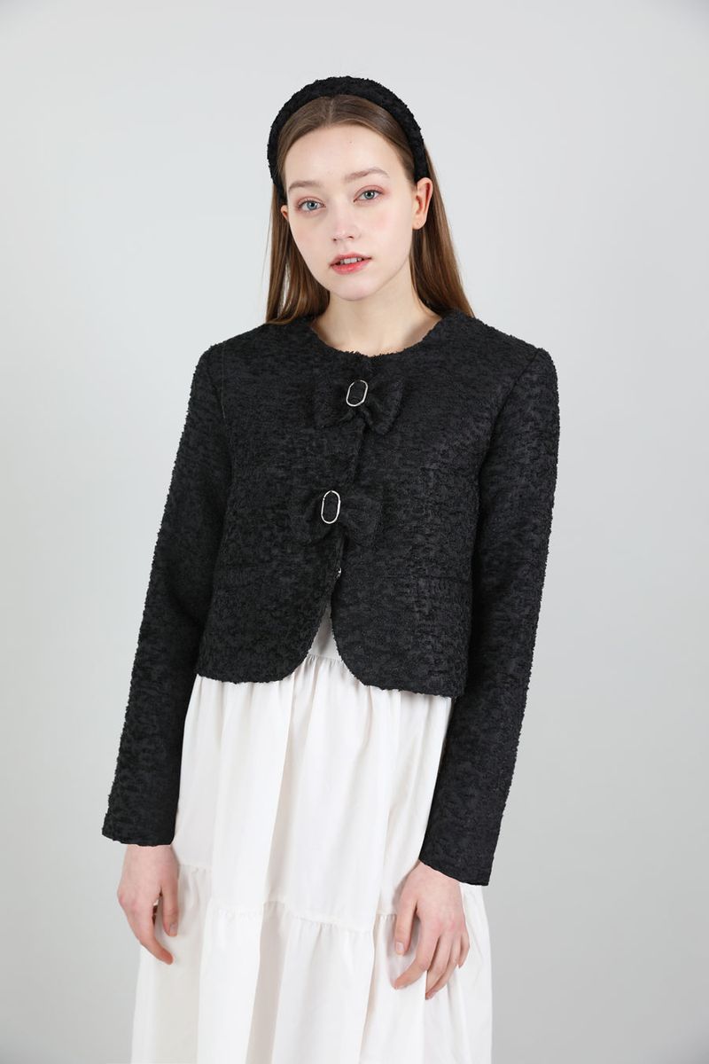 Tweed Ribbon Jacket Black