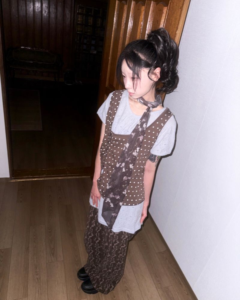 (2color) Vine Flower Corduroy Pants