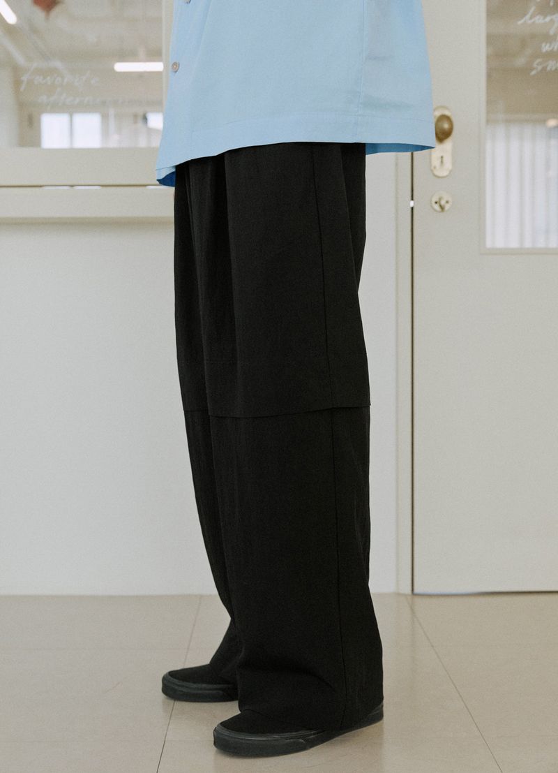 unisex folding pants black