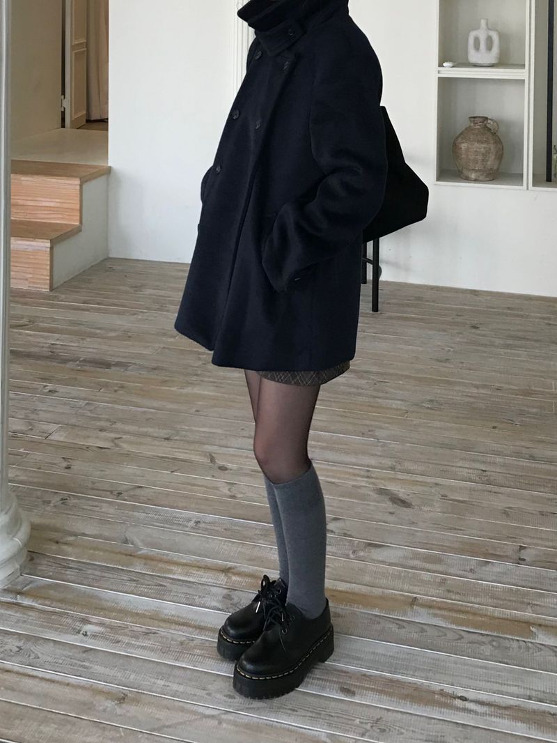 High-neck double coat (2 colors)