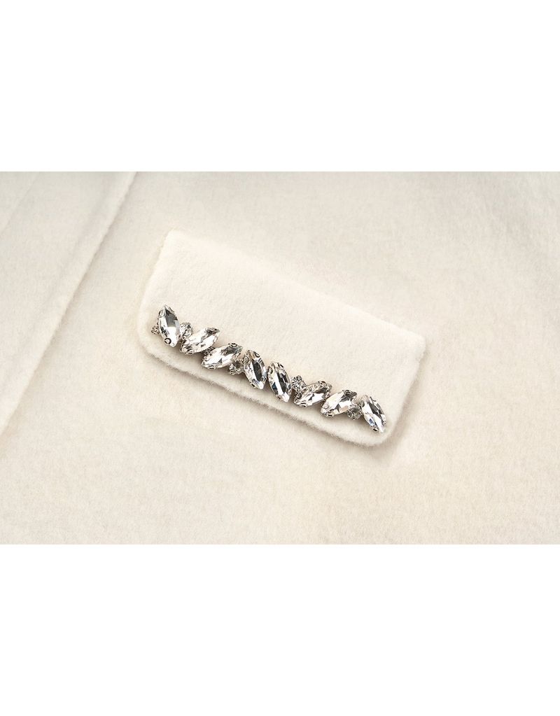 [LADY LINE] スパイラルビーズアクセントウールボレロジャケット アイボリー