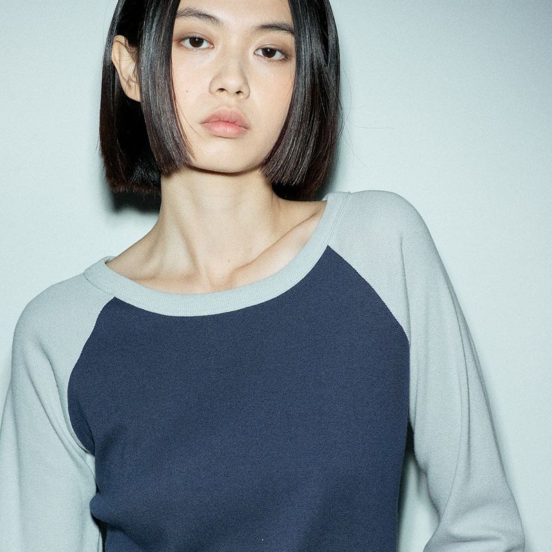Curetty(キュリティ)の「C RAGLAN LONG SLEEVE T-SHIRT_NAVY(Tops)」