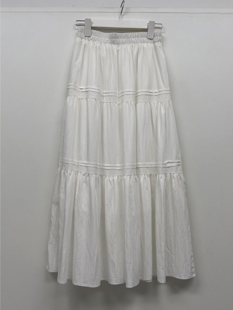 Layered Tiered Flare Long Skirt