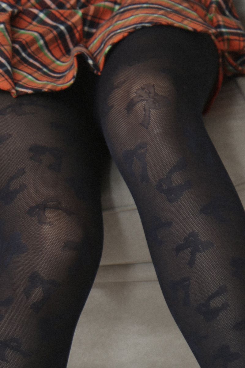 ribbon pattern tights (3colors)