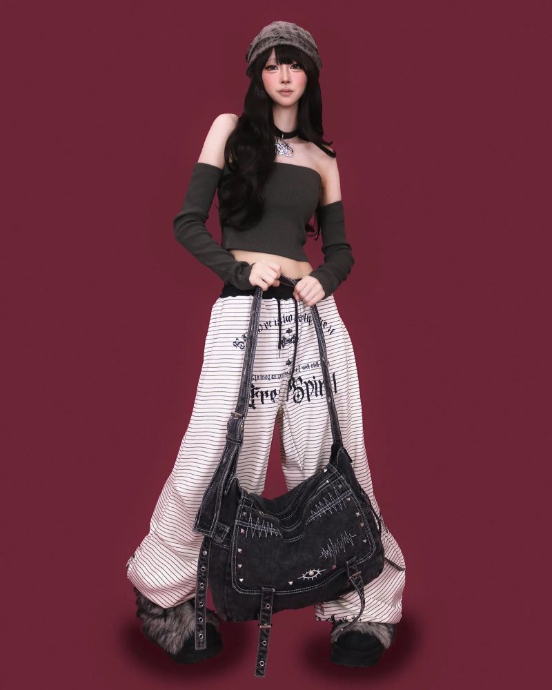 dirty electronic denim cross Bag