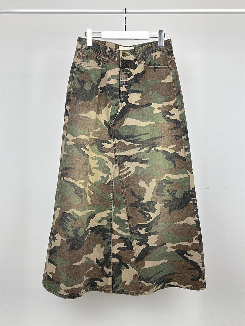 CAMOUFLAGE MAXI SKIRT
