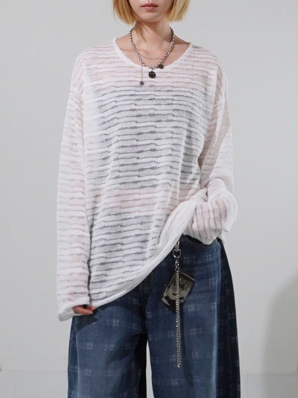 (UNISEX) Sys Loose See-through Knit