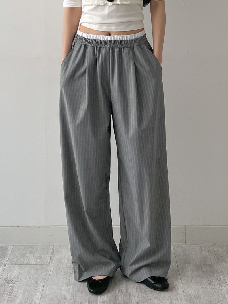 INCHANT ME（インチャントミー）の「Color Matching Banding Stripe Wide Slacks（Pants）」