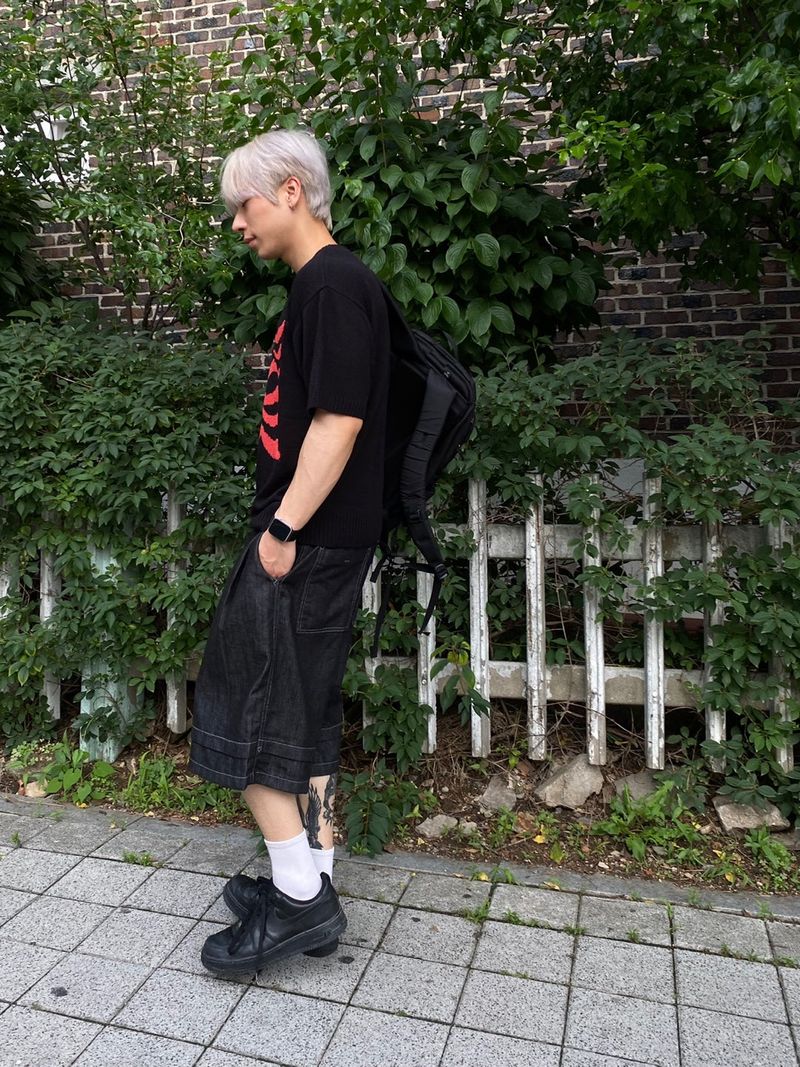 Layered Stitched Bermuda Pants