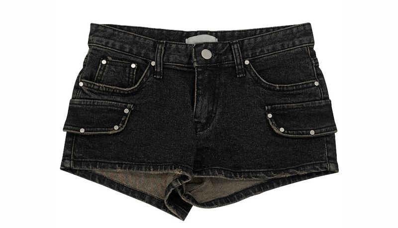 summer black cargo short pants