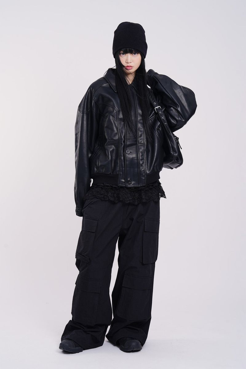 Pixel wide cargo banding pants