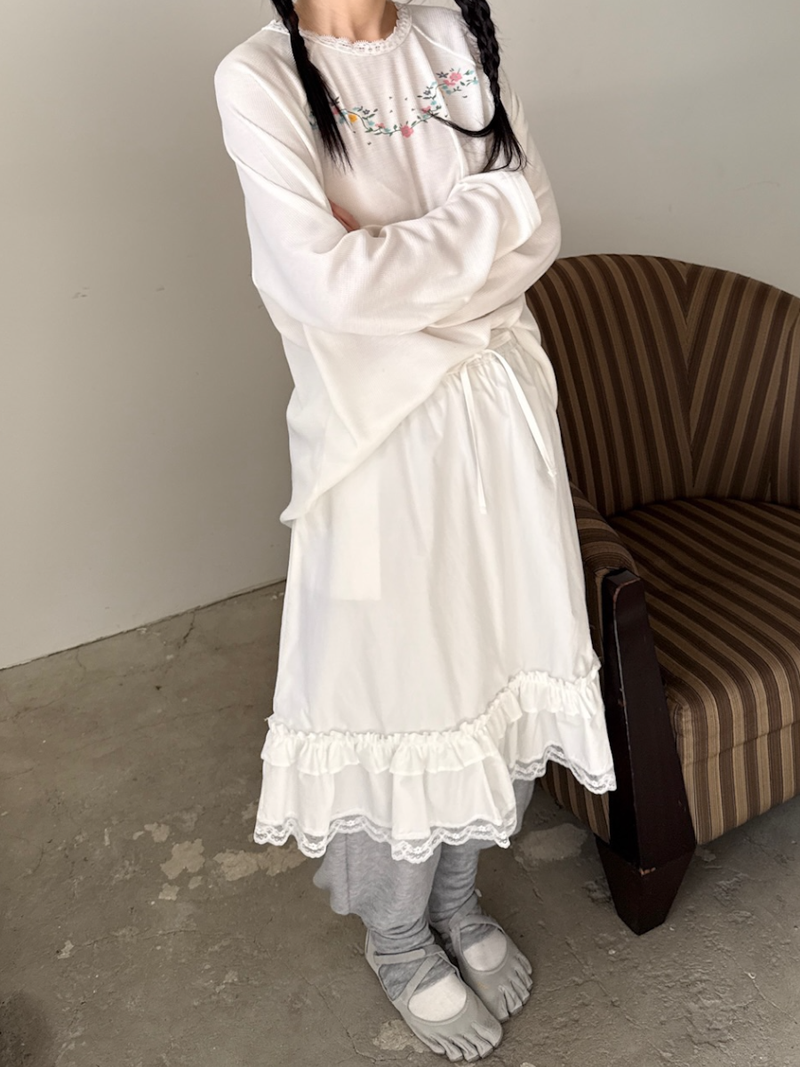 garden waffle lace T
