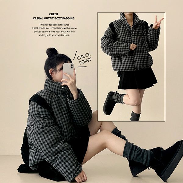 Youming Check Padded Jumper