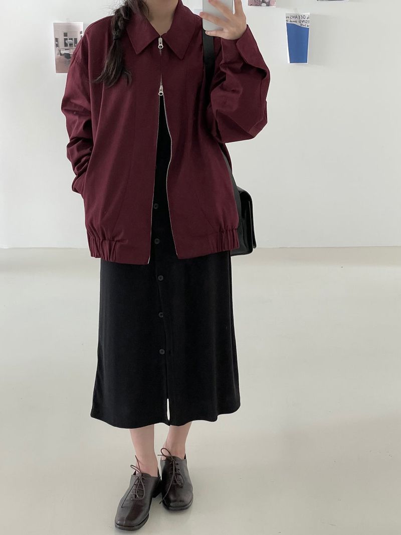Snap detail blouson jacket