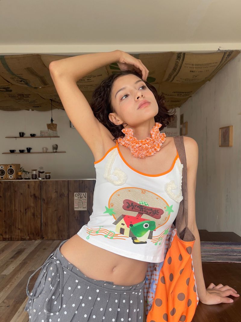 UnsocialNight lace cartoon vest