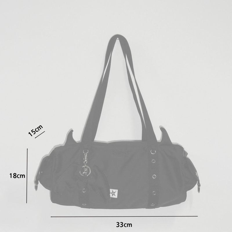 Devil round boston bag _ Black
