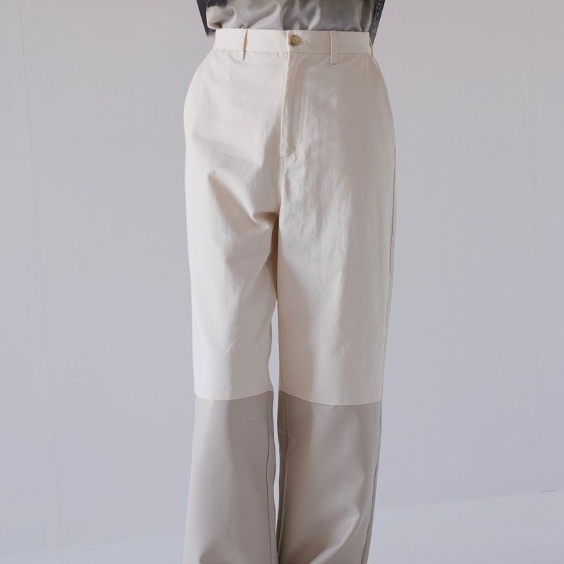 fake leather switching pants