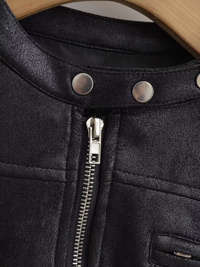 ベルンカーブパネルクロップレザージャケット