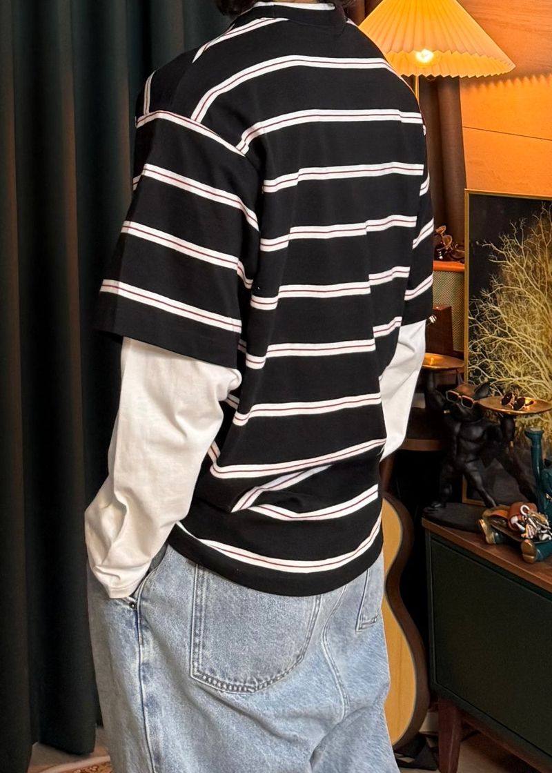 Striped Layered Long-Sleeve 2COLOR