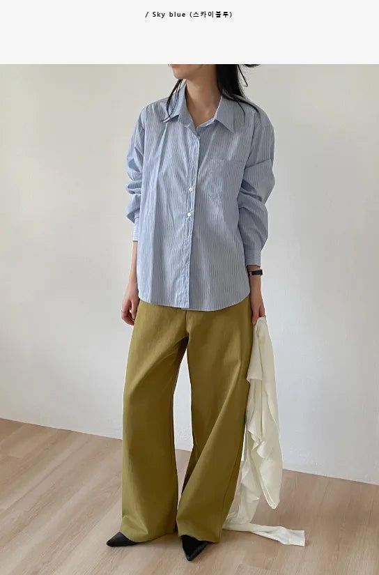 INCHANT ME(インチャントミー)の「Rusk Stripe Loose Fit Shirt(Tops)」