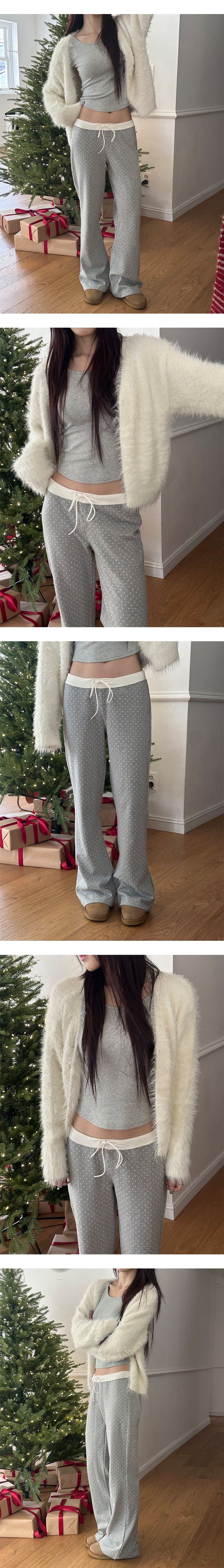 Dot row banding pants(3color)