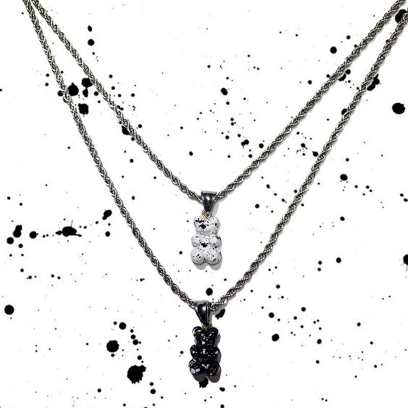 [Astro/Seventeen/N.Flying/ITZY/Verivery/Yangyoseop] Ink marble bear necklace (2color)