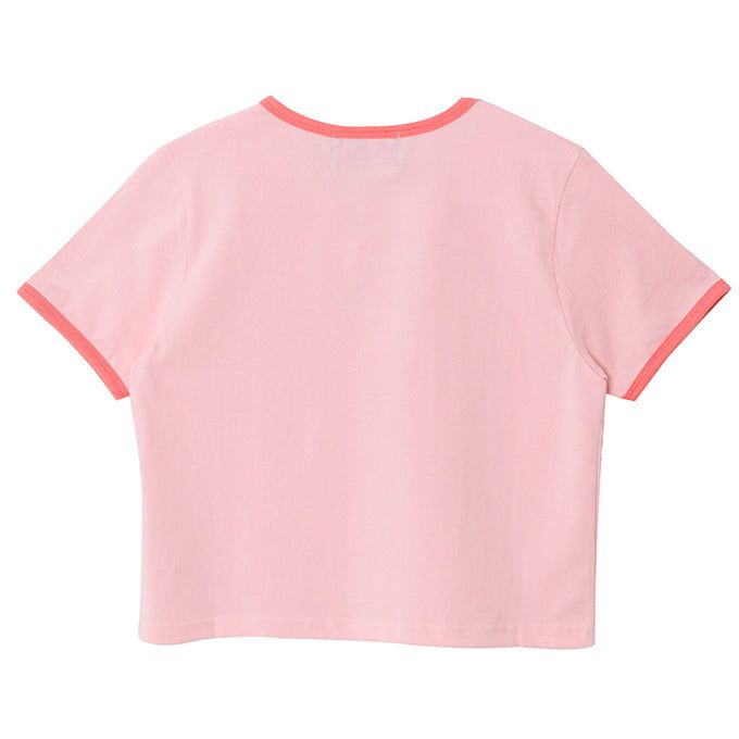 PINK RABBIT EMOJI CROP T-SHIRT