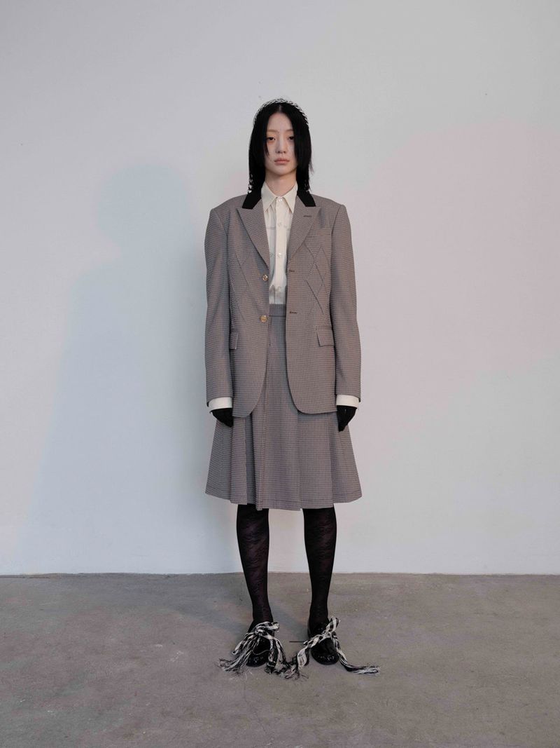 Warm Grey Check Argyle Jacket
