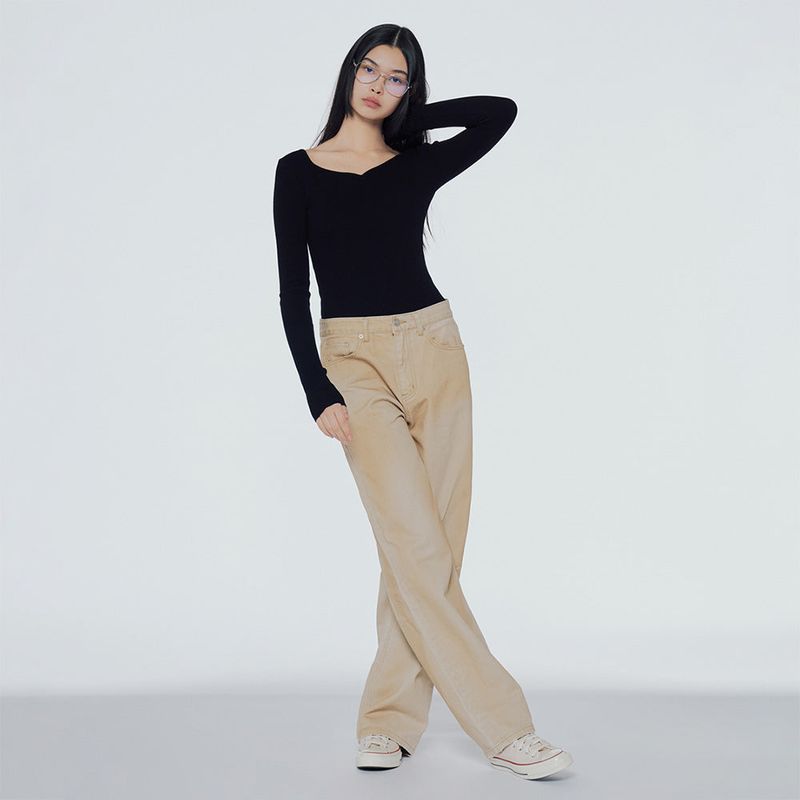Heart-neck two-way sweater