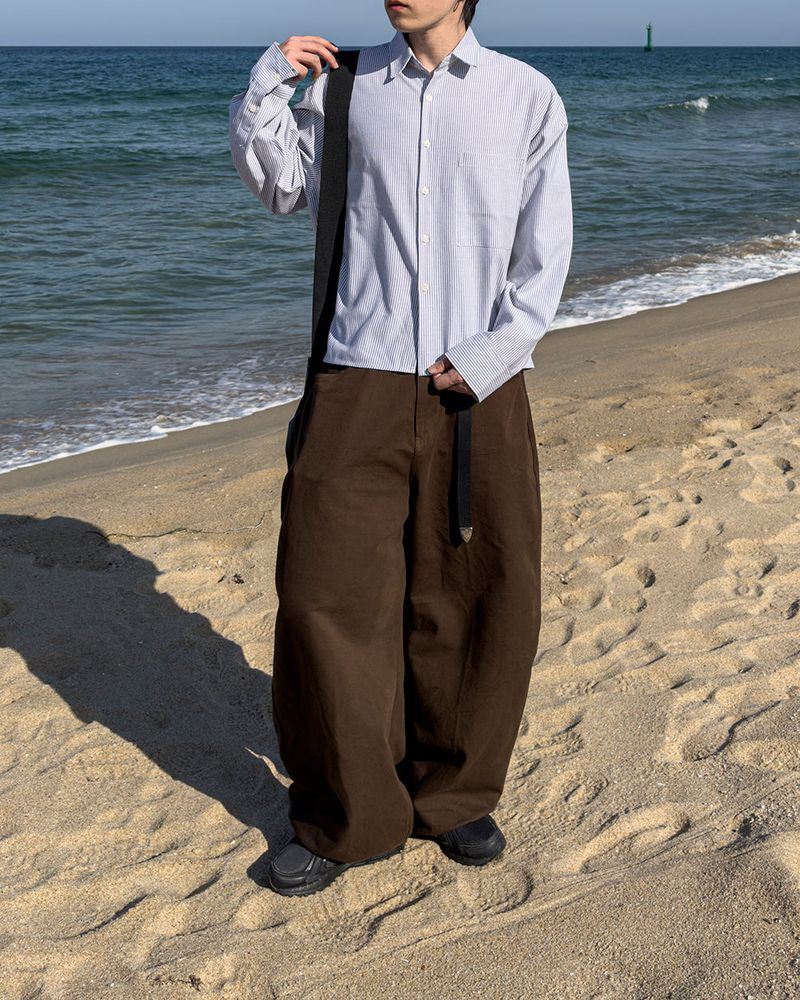 Bino Curved Wide Cotton Pants
