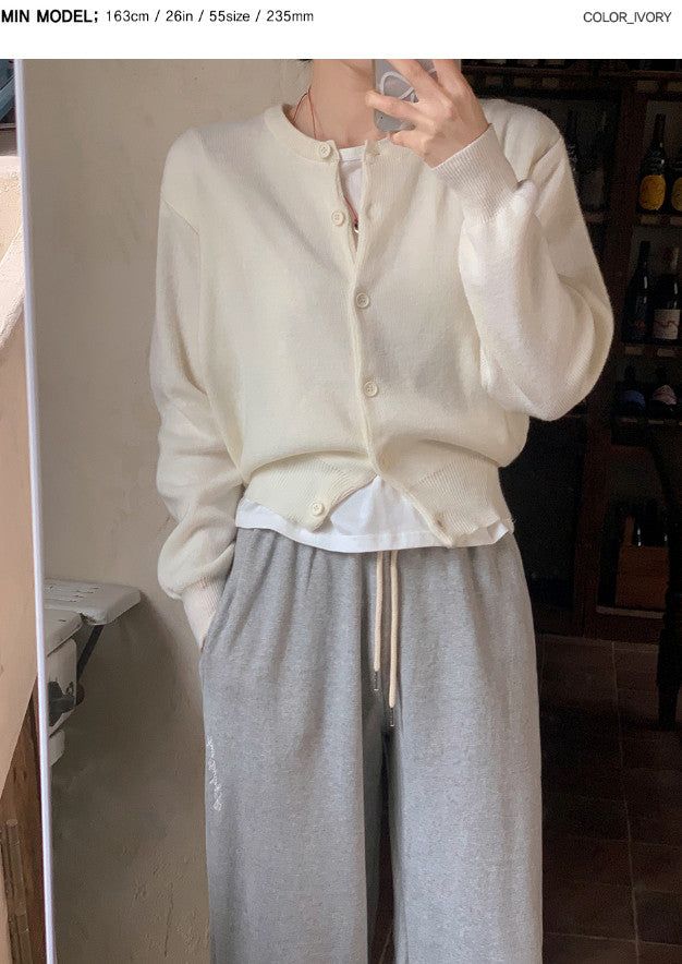 PN Basic Round Knit Cardigan (10color)
