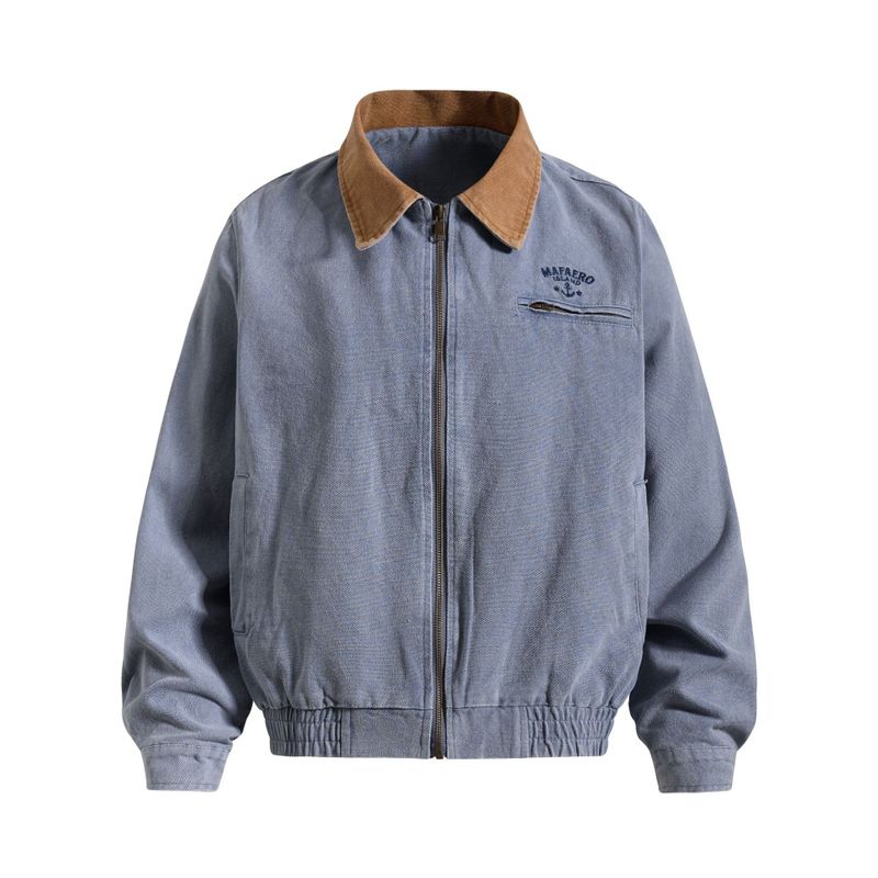Brown Collar Deinm Jacket