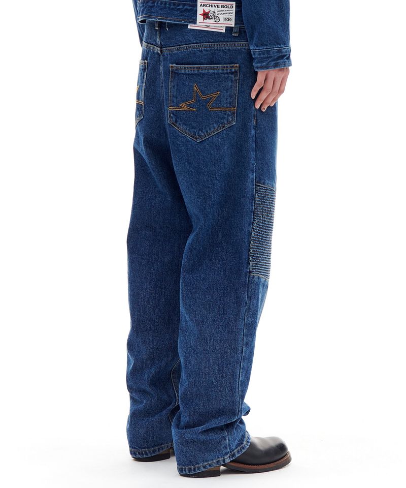 BIKER DENIM PANTS (BLUE)