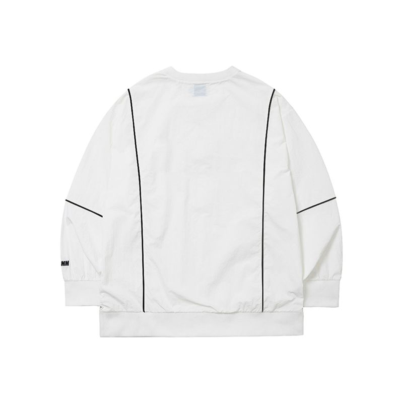 Sports Dept Logo Piping Nylon Pullover - White