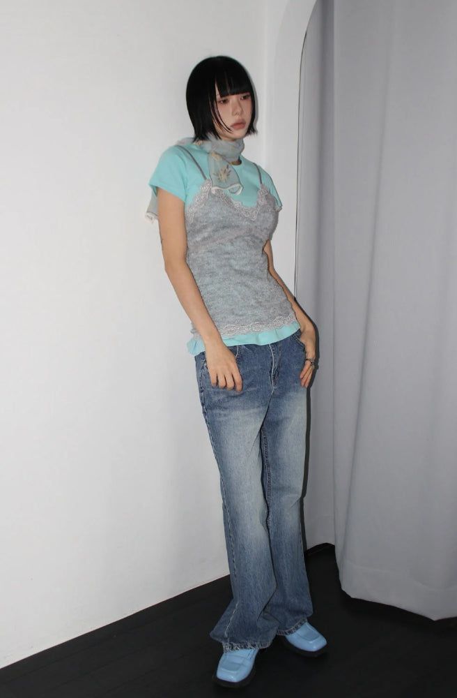 CAT WASHED BOOTCUT DENIM