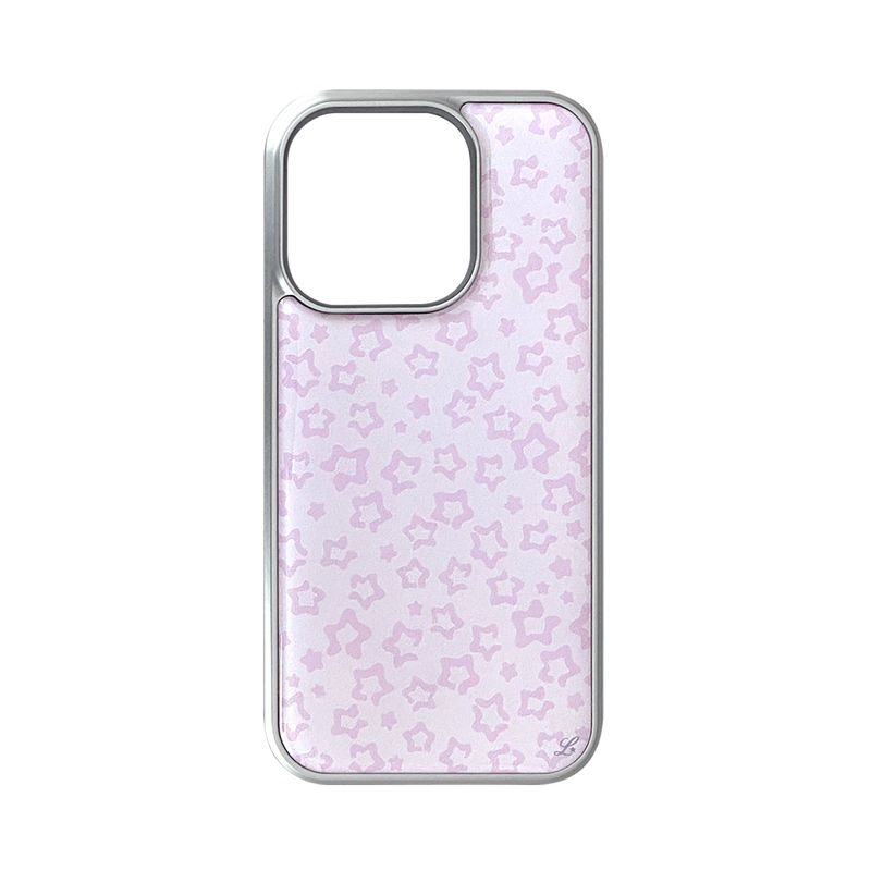 [MADE] STAR LEOPARD PHONE CASE PINK (epoxy silver bumper)