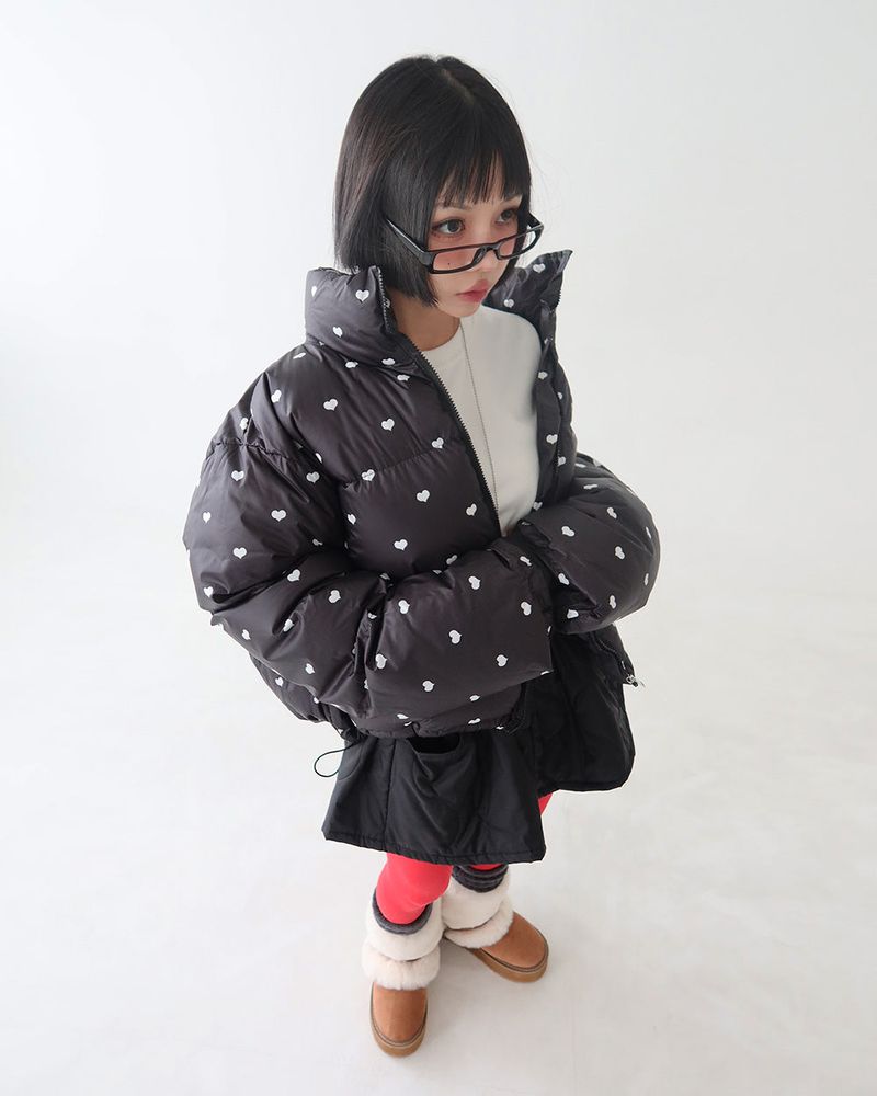 Heart crop short padded coat