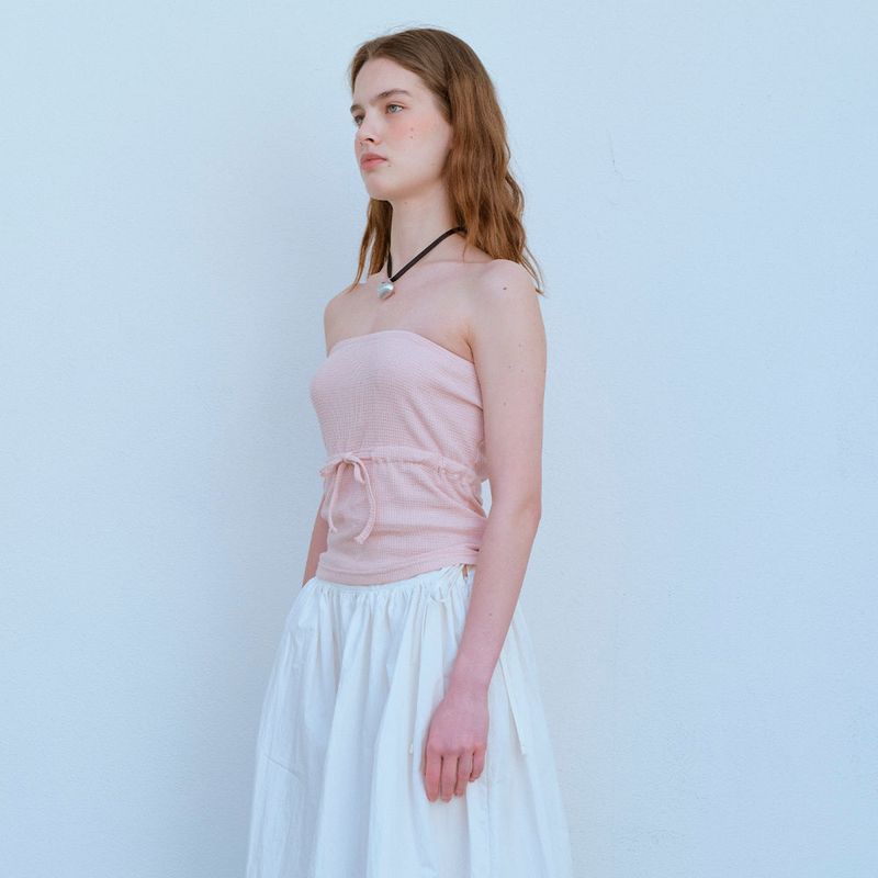  WAFFLE TUBE TOP, PINK