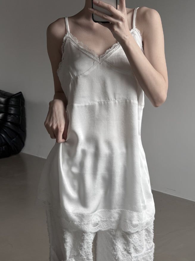 Ek Satin Lace Slip One Piece