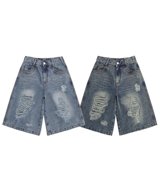 ODDSTUDIO（オッドスタジオ）の「Salt Washed Damage Denim Half Pants - 2COLOR（Pants）」