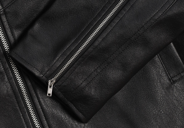 train Classic 2-WAY Leather Semi-Loose Fit Biker Jacket