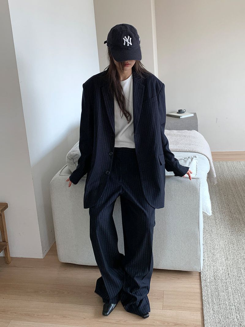 PAPERMOON PIN STRIPE PLEATE TROUSER